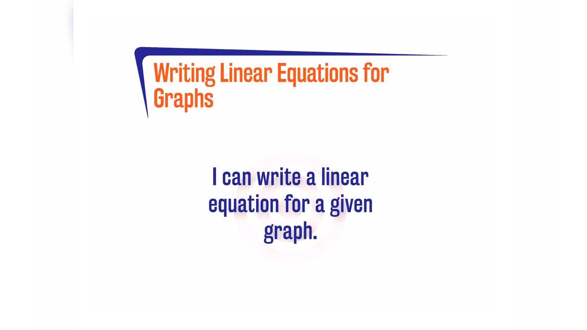 CoreSP 3.4.2 Writing Linear Equations for Graphs