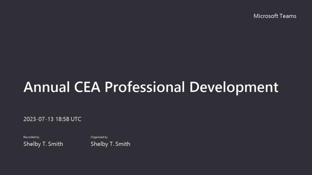 2023 Annual CEA Professional Development