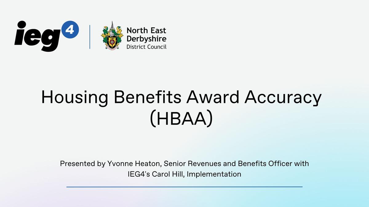 Housing Benefit Award Accuracy Event  - 25th April 2023