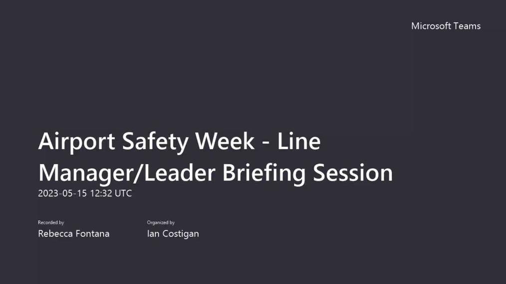 Airport Safety Week - Line Manager_Leader Briefing Session-150523
