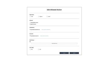 Allowed Actions - Operations