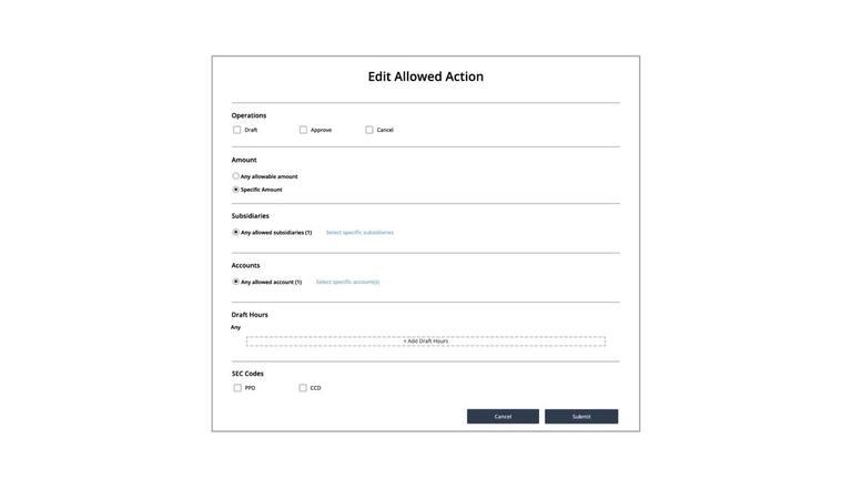 Allowed Actions - Operations