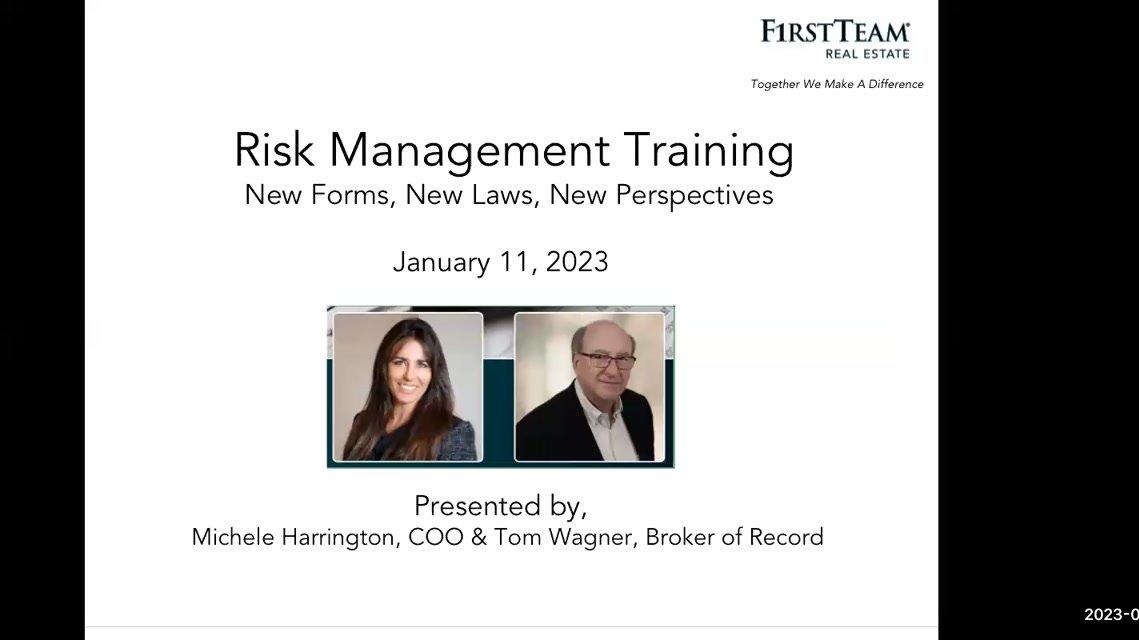 Risk Management Training and New Forms Release (1.11.2023)