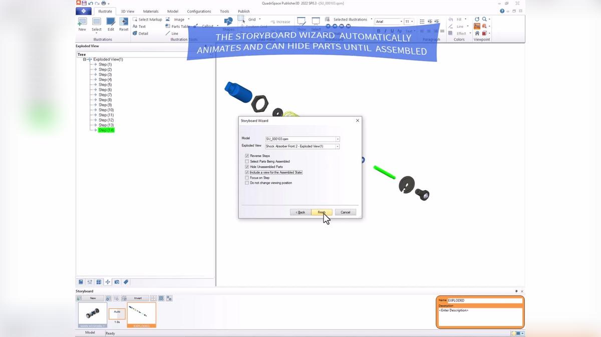 Document3D Suite (the combination of Publisher3D and Pages3D) - Assembly Animation Template.