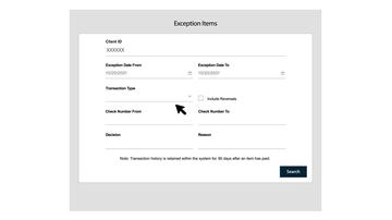 Transaction Reports for Exception Items