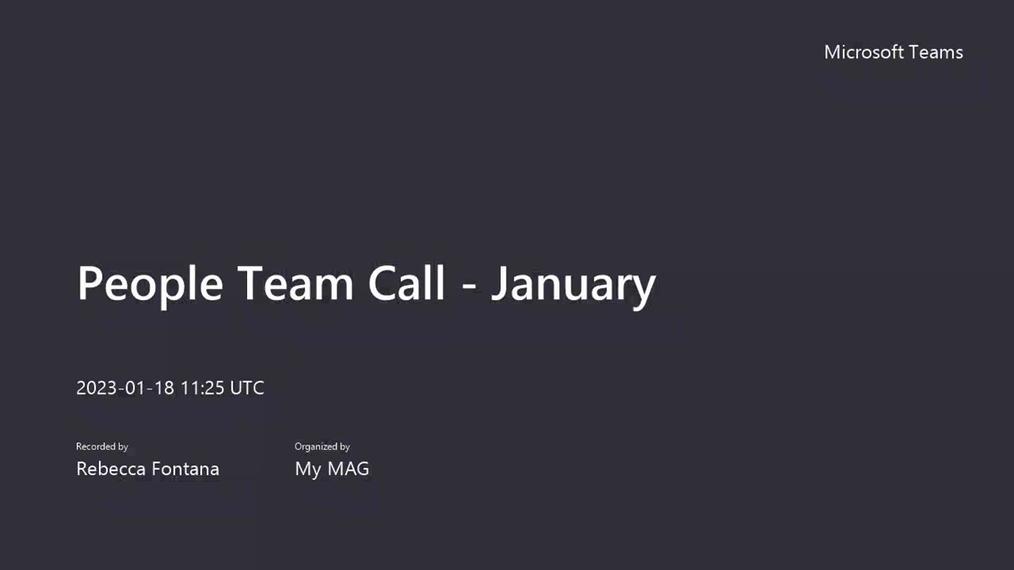 People Team Call - January-2023
