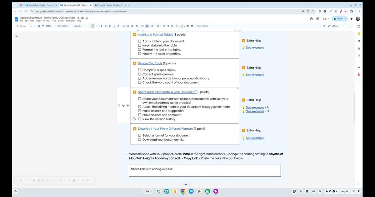 Share and Collaborate in Your Document