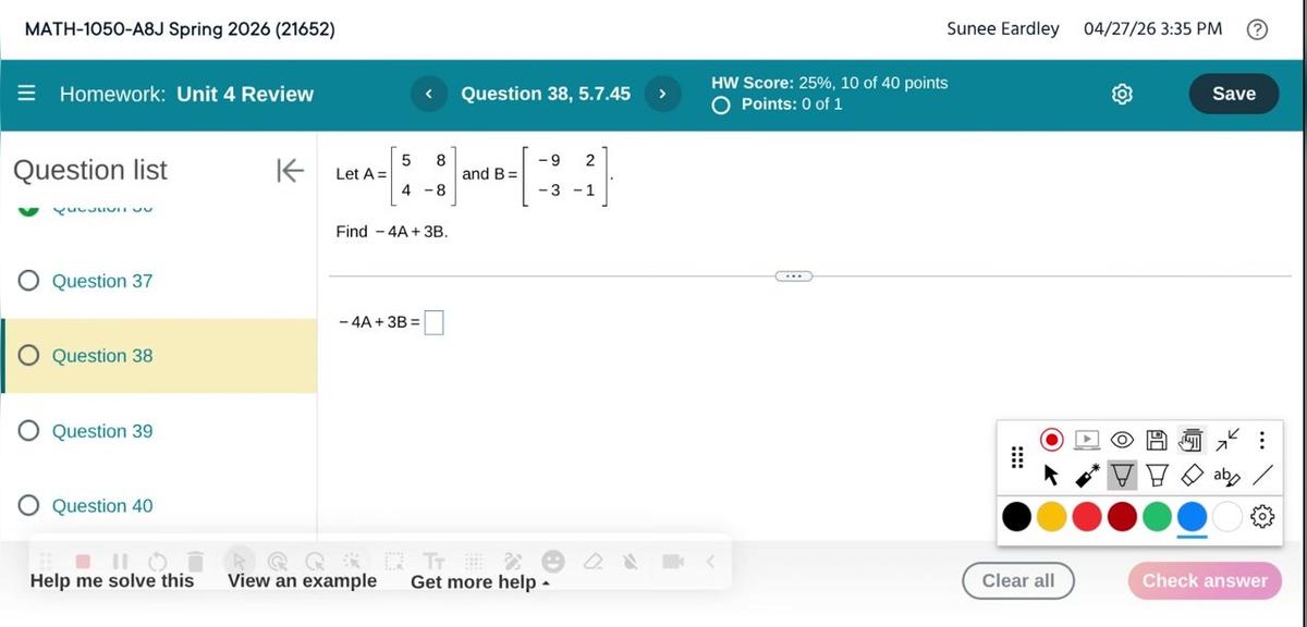 Math 1050 Unit 4 Review #38