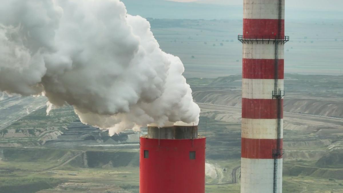 Chimney Pollution Smoke Drone