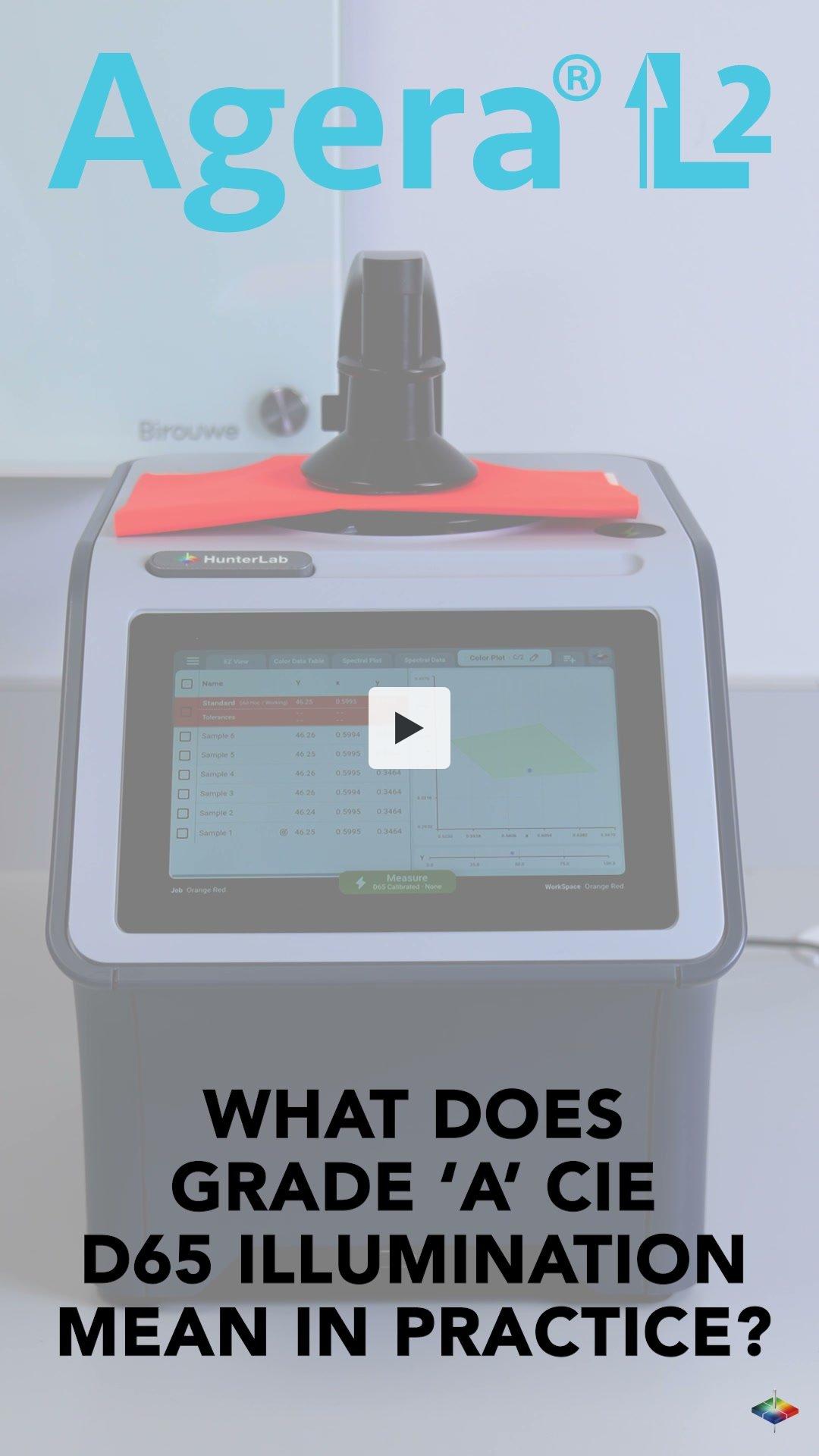 Agera L2: What does “Grade A CIE D65 illumination” mean? | HunterLab