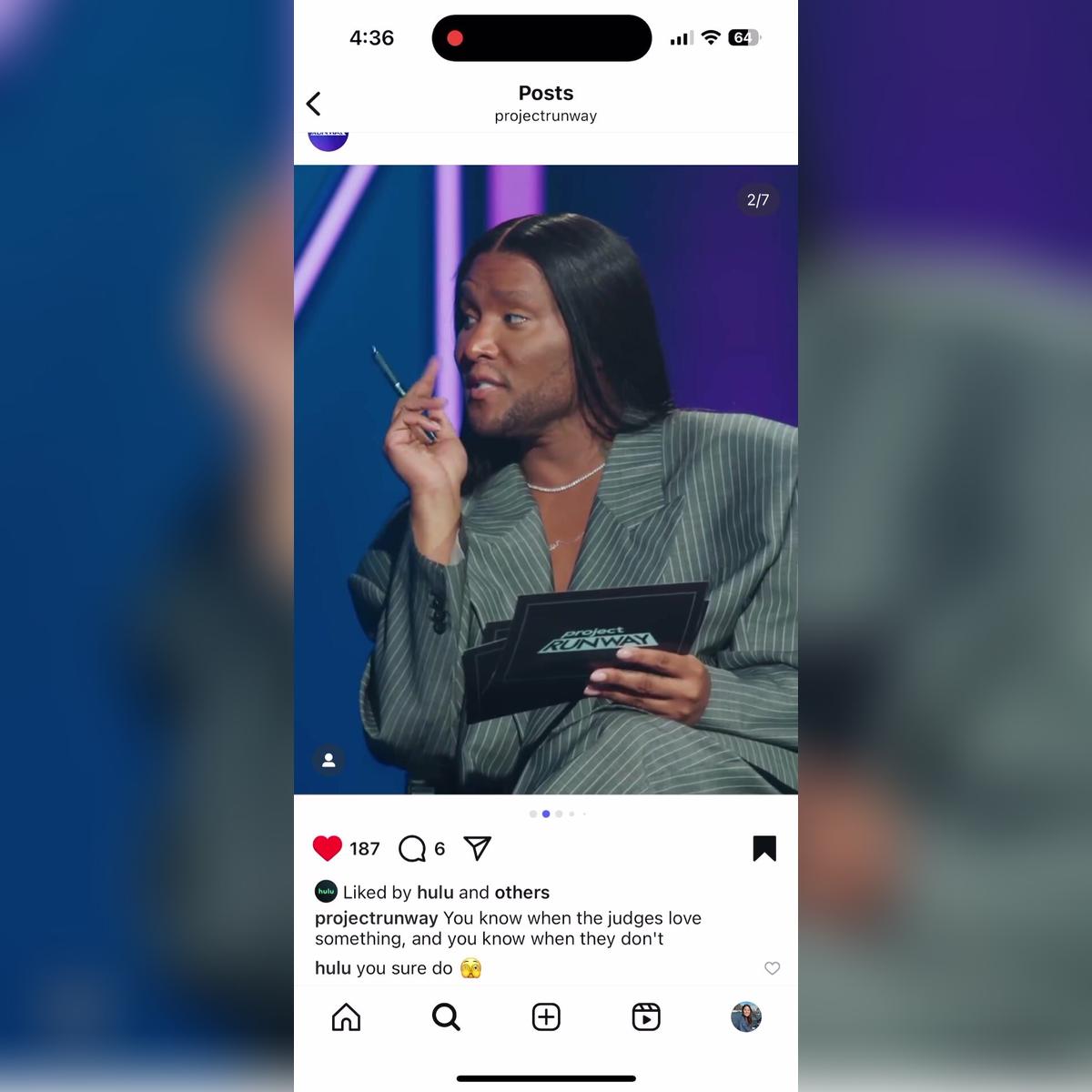 Bonus IG Post Law Roach Exposure Project Runway Pilot S21 8.27.25