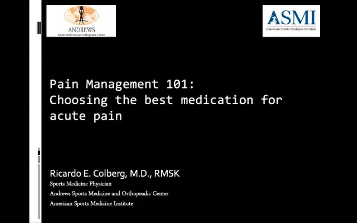 Pain Management in Athletes