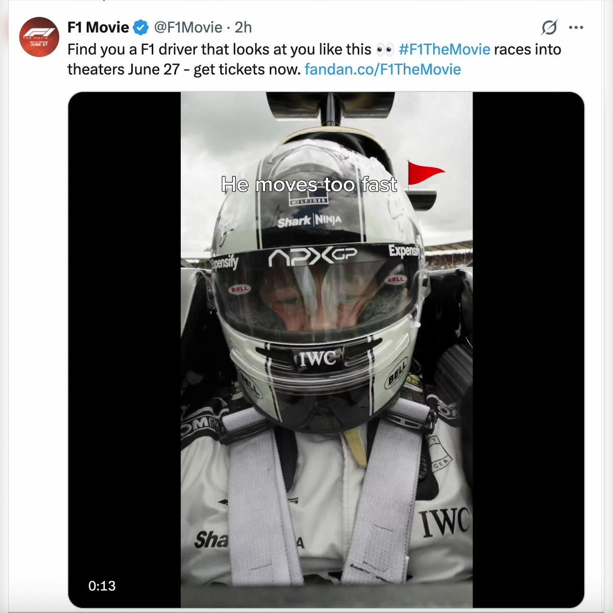 Expensify F1 Movie X video post 2