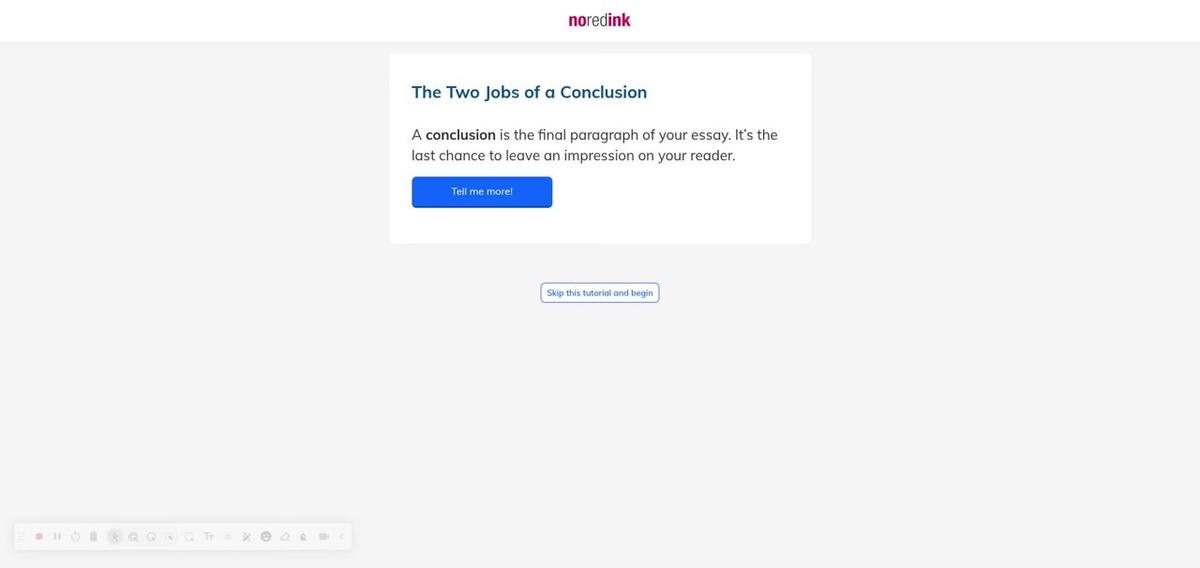 NoRedInk: Two Jobs of a Conclusion help
