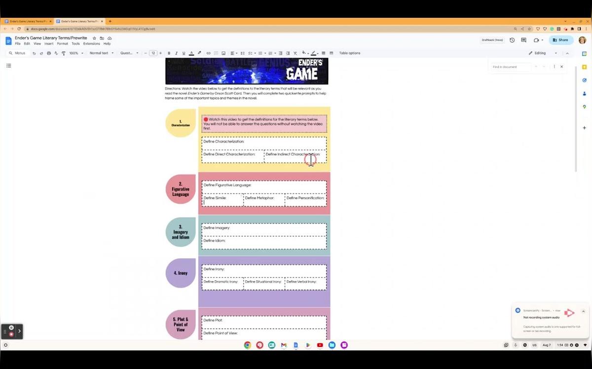 Ender&#39;s Game Literary Terms
