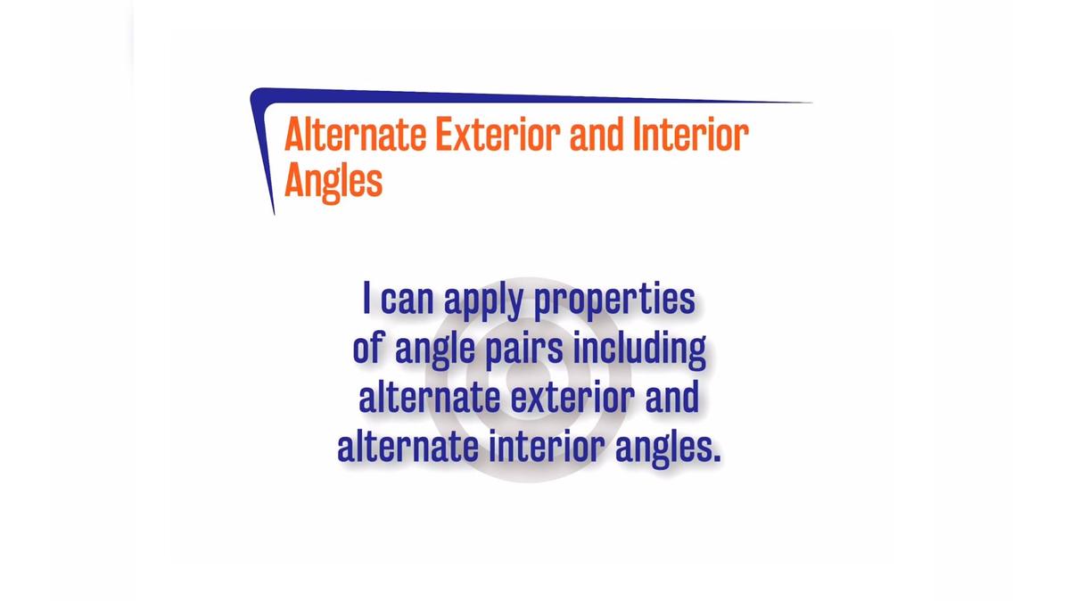 CoreSP 3.6.1 Alternate Exterior and Interior Angles