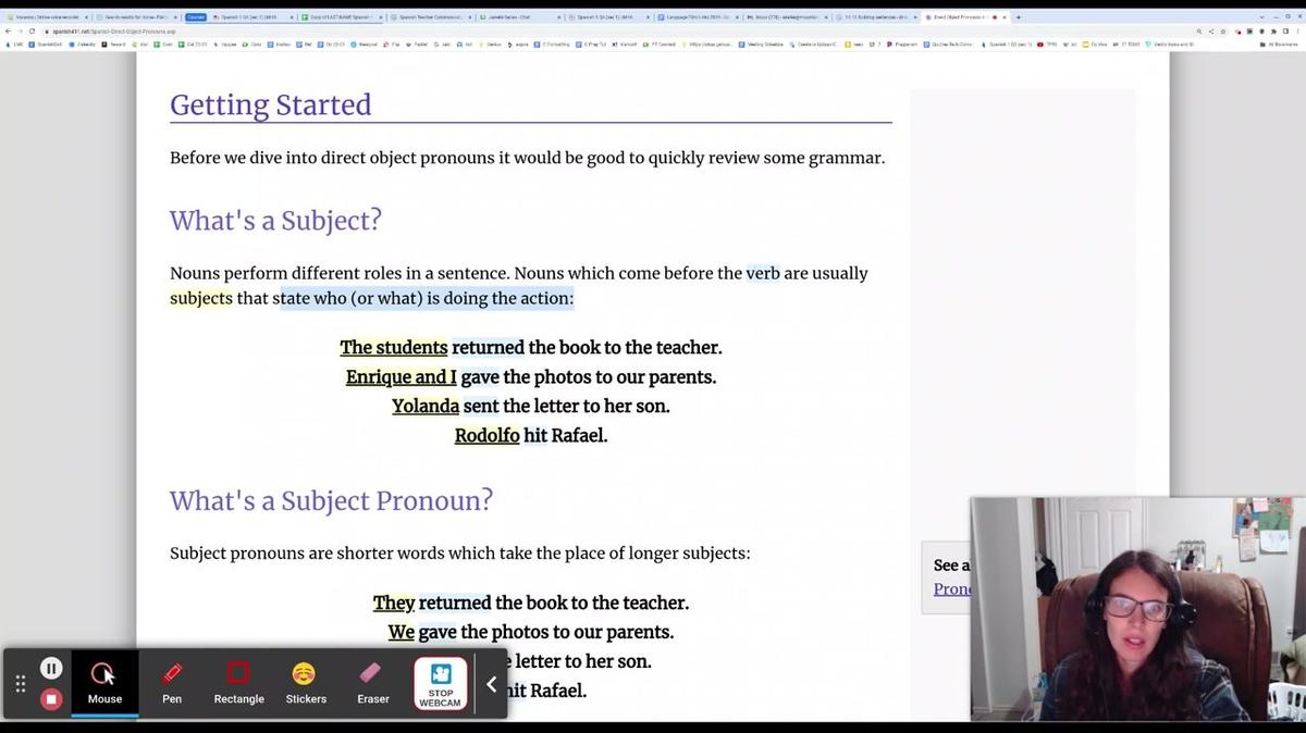 Grammar Background - Object Pronouns ESP3