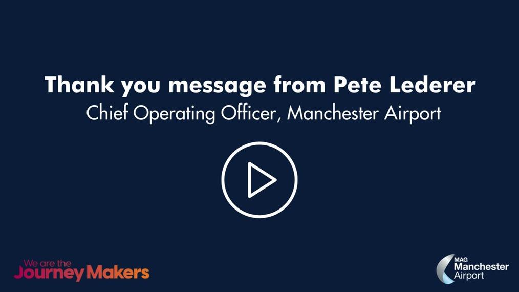 May Thank you message from Pete Lederer