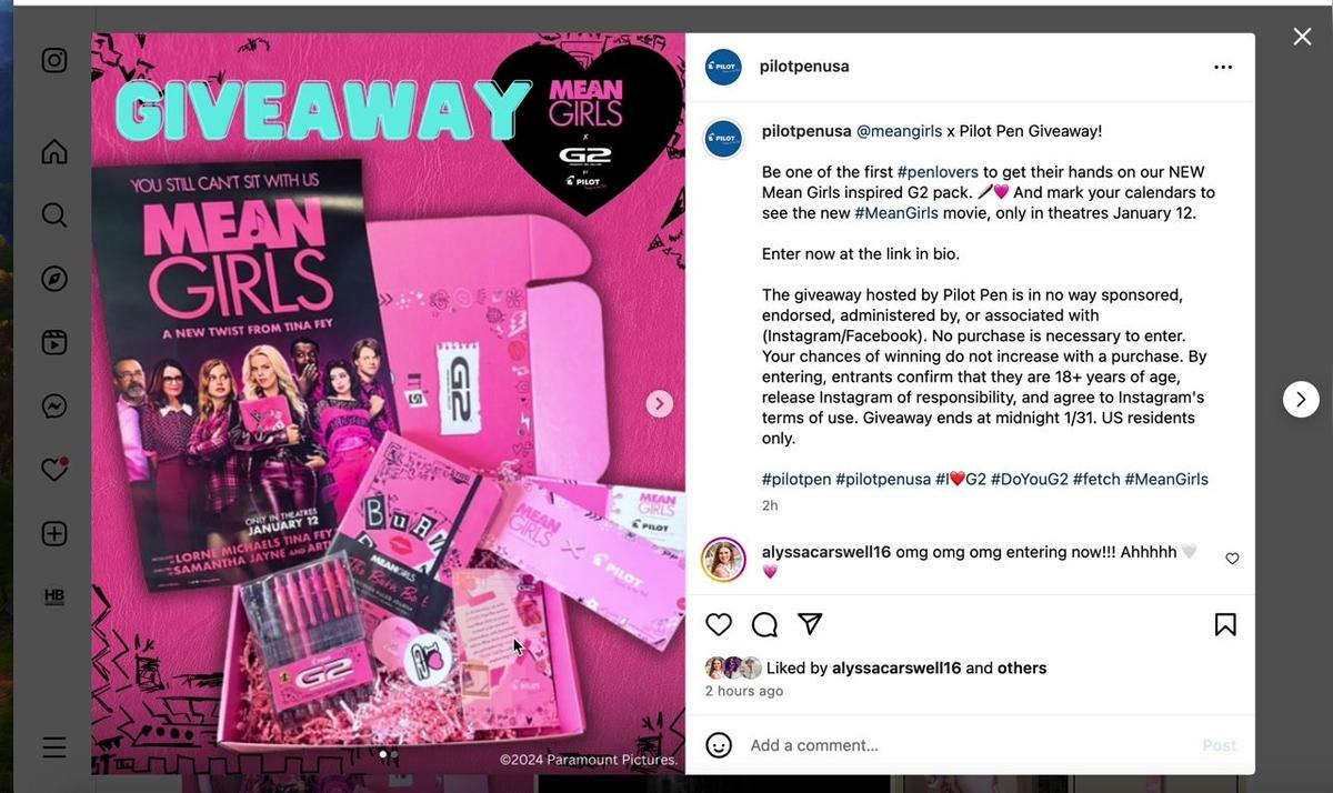 Pilot_MeanGirls_RecapVideo_Instagram_GiveawayPost