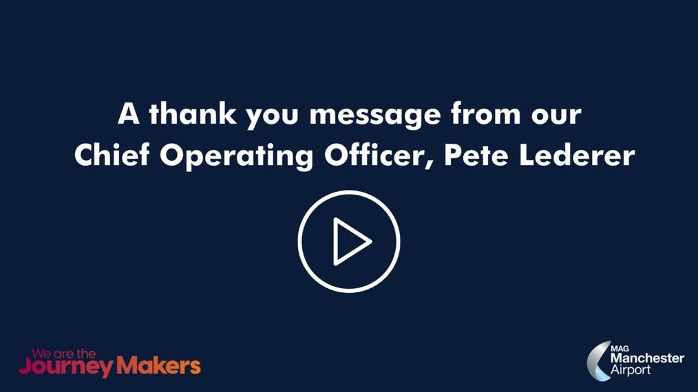 Thank you message from Pete Lederer
