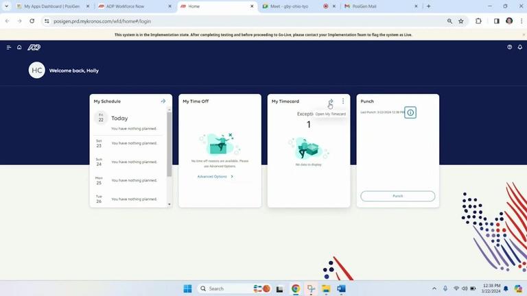 My Timecard and Punch - Workforce Management