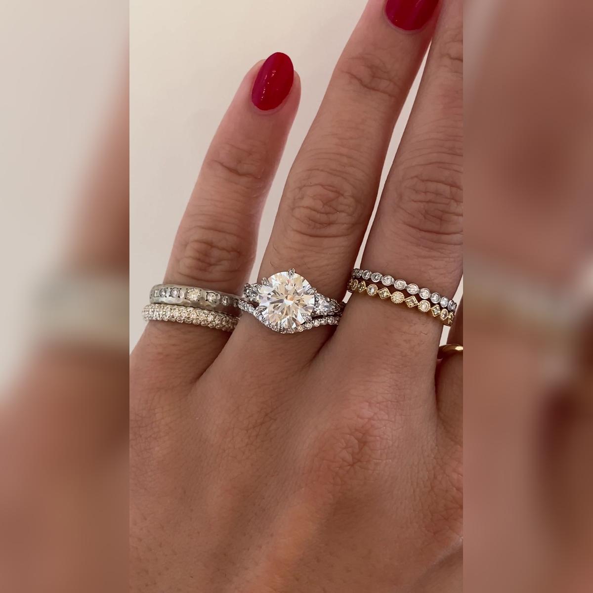 Zinnia Round Wedding Band Pairings