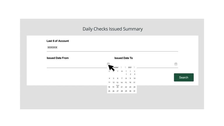 Transaction Reports of Daily Checks Issued Summary