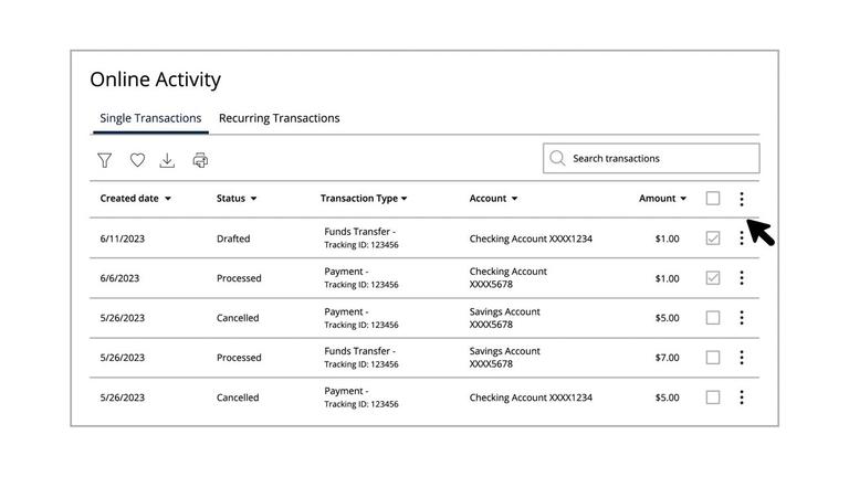 Cancelling Individual Transactions