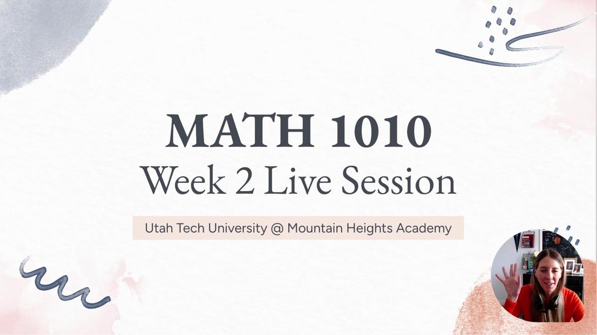 MATH 1010 Spring 2025 - Week 2 Live Session-1
