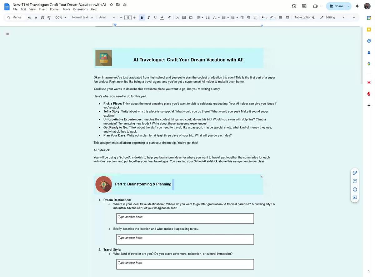 T1 Graduation Getaway Worksheet #1 Instructions
