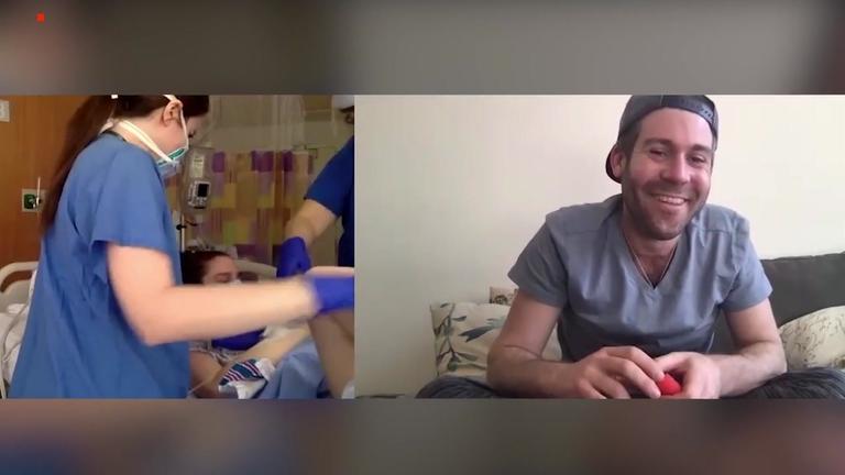 Wegen Corona: Mann verfolgt die Geburt seines Sohns per Videokonferenz