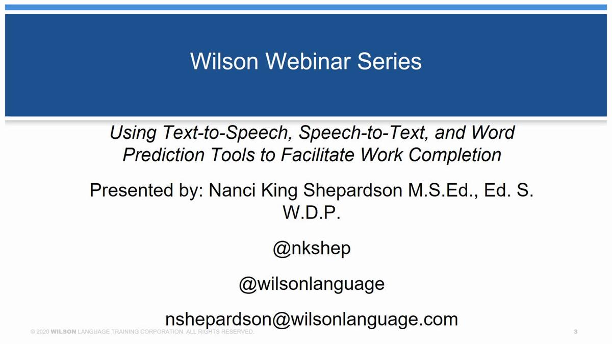 WW Using Text-to-Speech