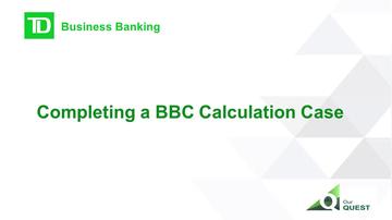 Completing a BBC Calculation Case