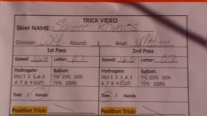 Sandee Kovacs W4 Round 1 Pass 1