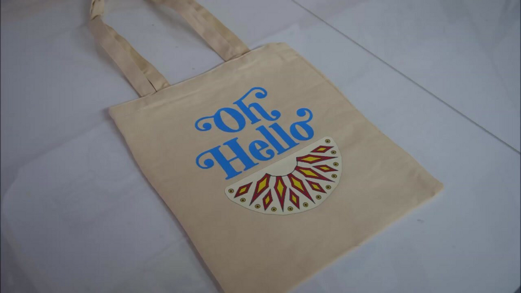 trace out a vivid saying for a canvas tote bag