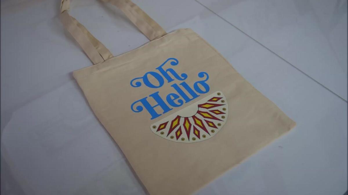 trace out a vivid saying for a canvas tote bag