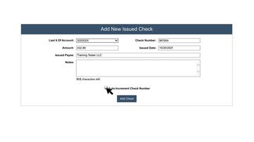 PP01 - Add New Issued Check