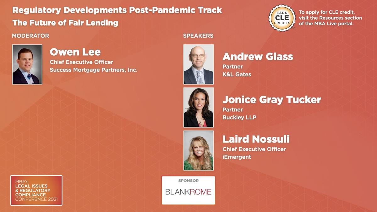 Tuesday Track 3: Regulatory Development The Future of Fair Lending