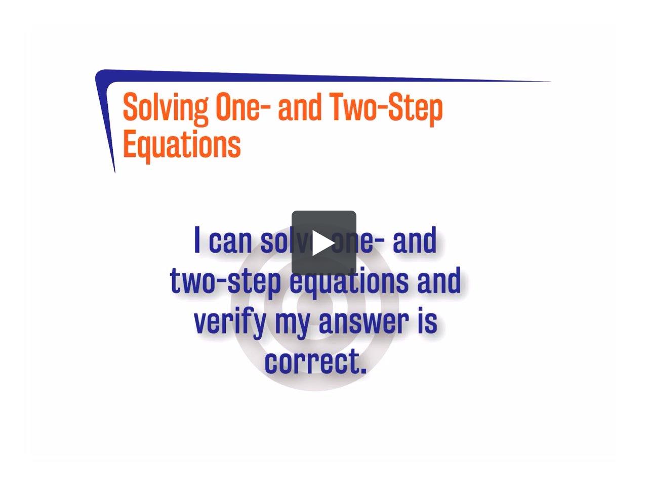 FL 3.1.1 Solving One- and Two-Step Equations | edgems
