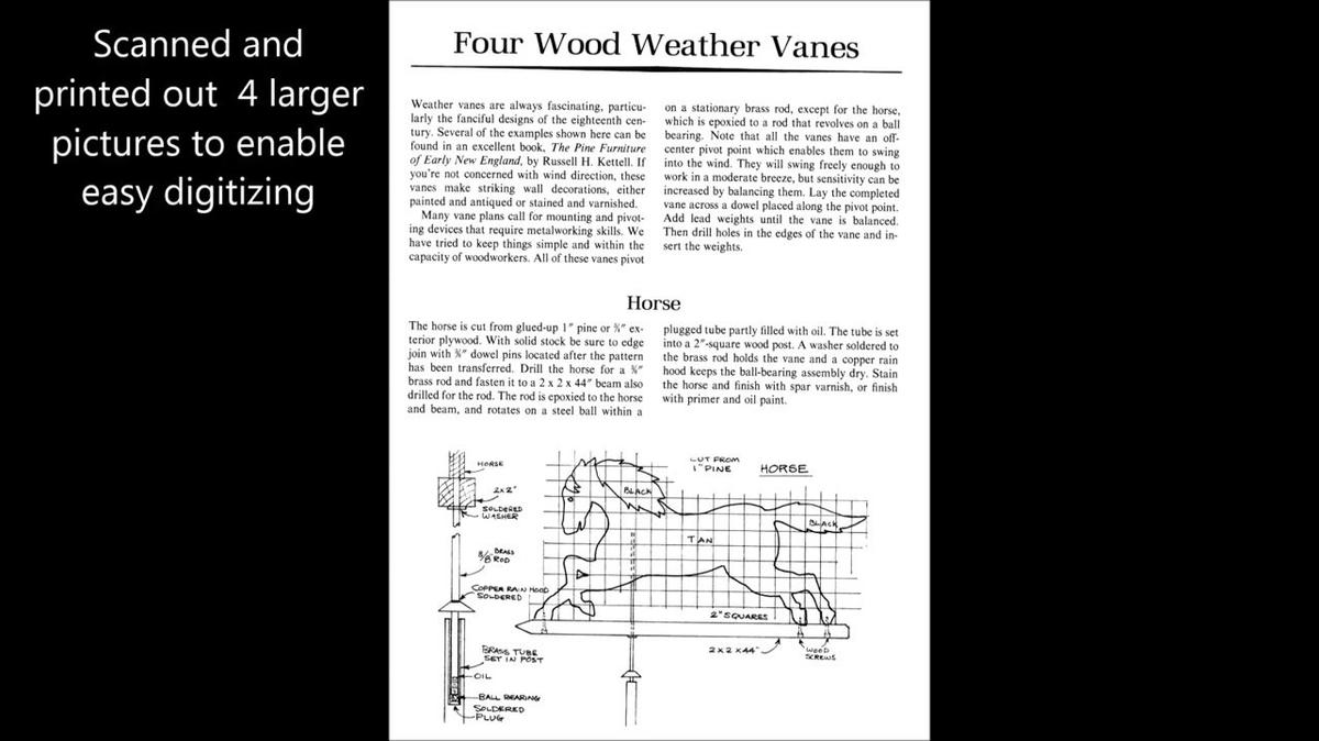 tracing out 4  weather vane printed diagrams