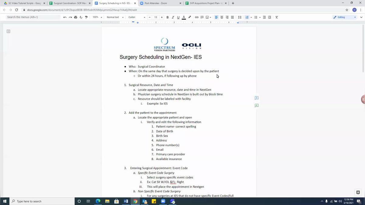 Overview of Scheduling Surgery in NextGen- IES P+P .mp4