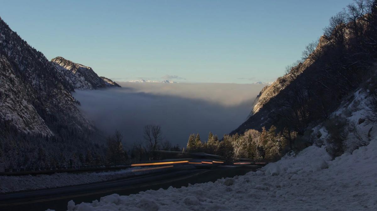 Little Cottonwood Canyon - Inversion Time-lapse 4k