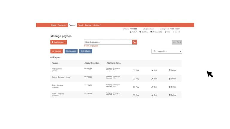 Managing Payees