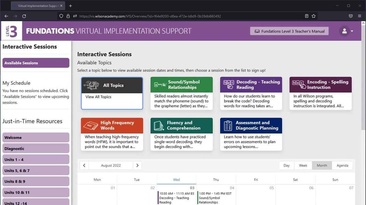 Fundations Level 3 Virtual Implementation Support Tour