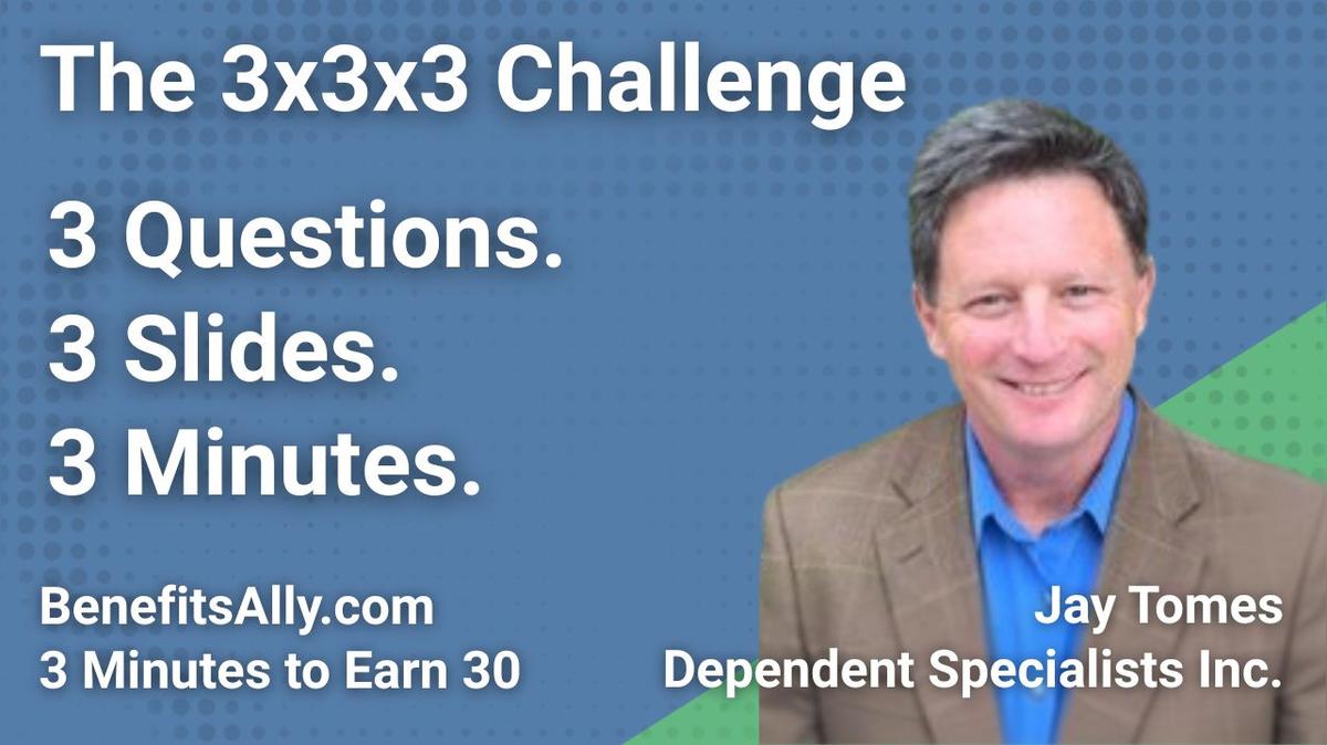 Dependent Specialists Inc. - 3x3x3 Challenge with Jay Tomes