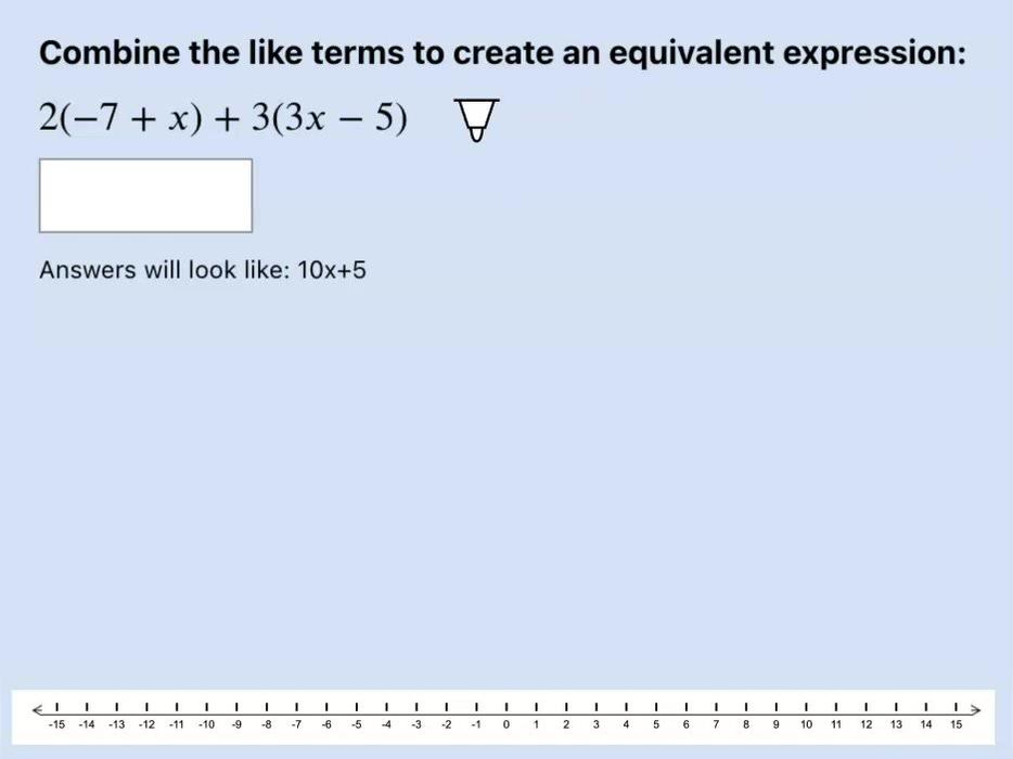 Combining Like Terms with Negative Coefficients and Distribution Q5.mp4