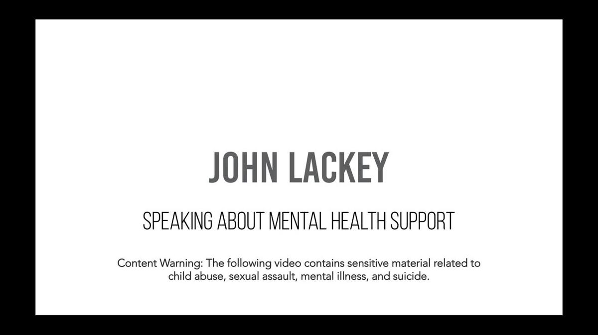 John Lackey - Mental Health Support
