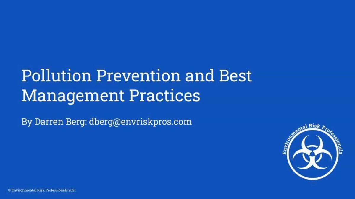 Pollution Prevention and Best Management Practices