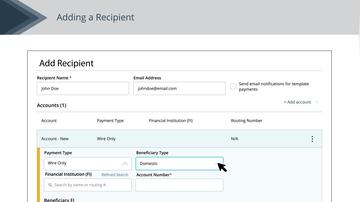 Recipients Setup - Domestic Wire Only