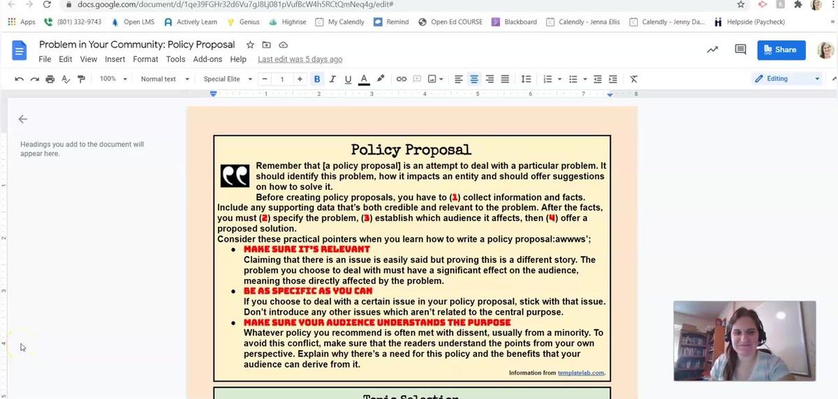 (T1/T2) - Policy Proposal assignment overview